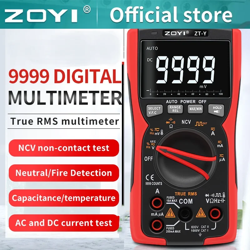 ZOYI ZT-Y Y1 Y2 Professional Digital Multimeter True-RMS Display Analog Tester Current Voltmeter Capacitor Temp VFC NCV Hz Meter