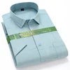 Men's Bamboo Fiber Shirt Short Sleeve New Arrival Summer with Pocket Check Pattern Business Casual Office Wear Plus Size 7XL 6XL 2