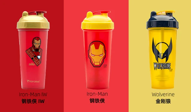 819ML Marvel Avengers Water Bottle Fitness Shaker Sports Water Cup Men's  Whisk Protein Shake Powder Cup