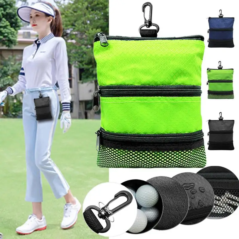 

Golf Ball Bag Pouch Golf Valuables Pouch for Men Portable Ball Bag Fanny Pack Good Protection Large Capacity Multiple Pockets