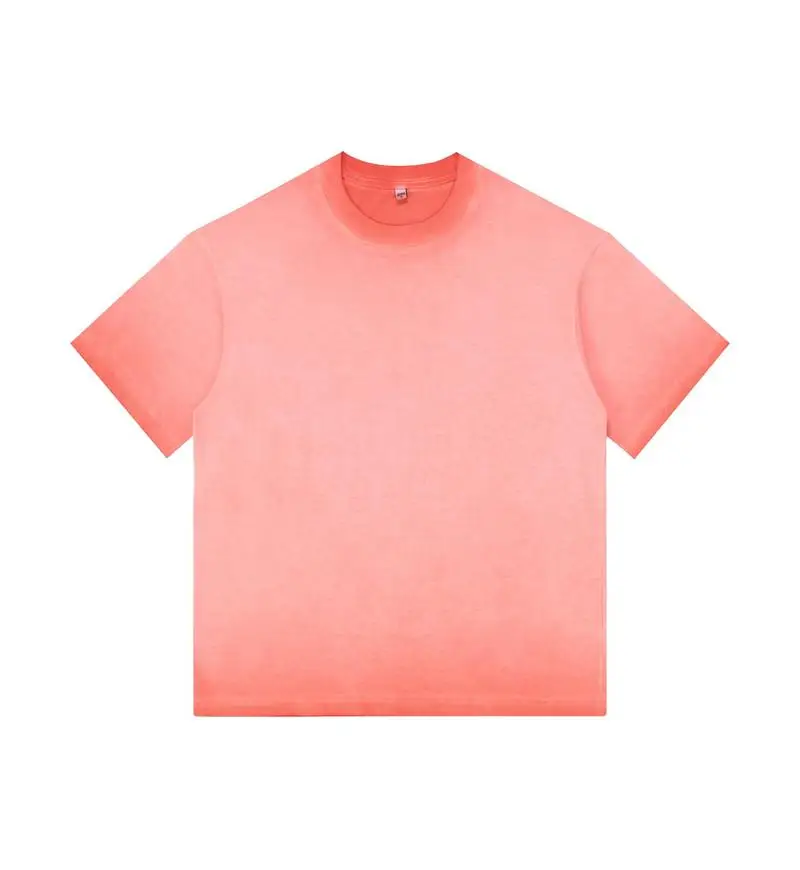 Vintage Gradient Short-Sleeve Unisex Casual Loose-Fit Cotton Tee