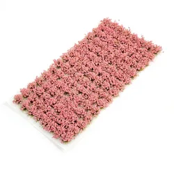 Simulation Miniature Flower Grass Static Tuft for Model Terrain and Railway Scenery Craft (Pink)