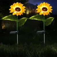 1/3 Head LED Solar Simulation Sunflower Lights Garden Yard Lawn Night Lights Landscape Lamp Home Decoration Flower Light 2