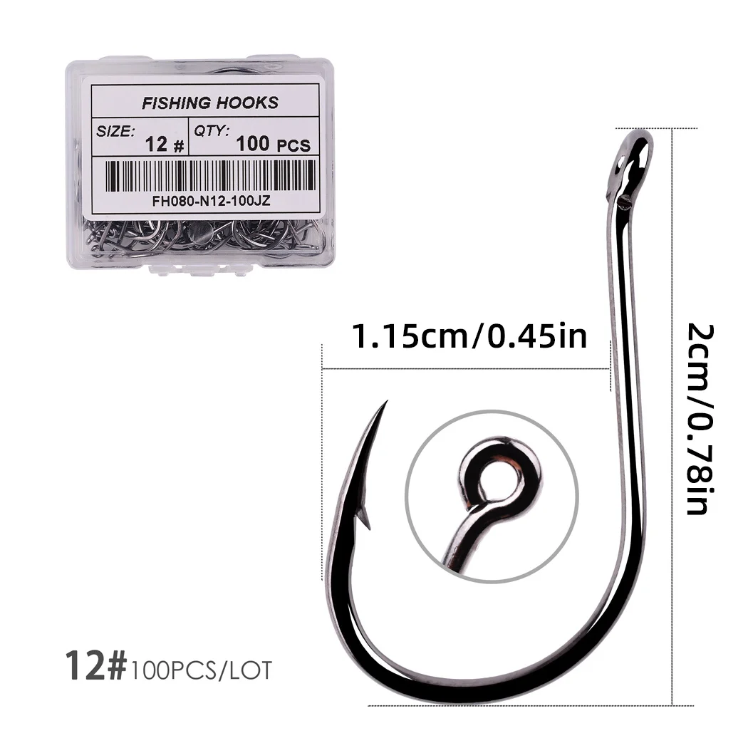  slider image of Aorace 100pcs/Box Fishing Hooks