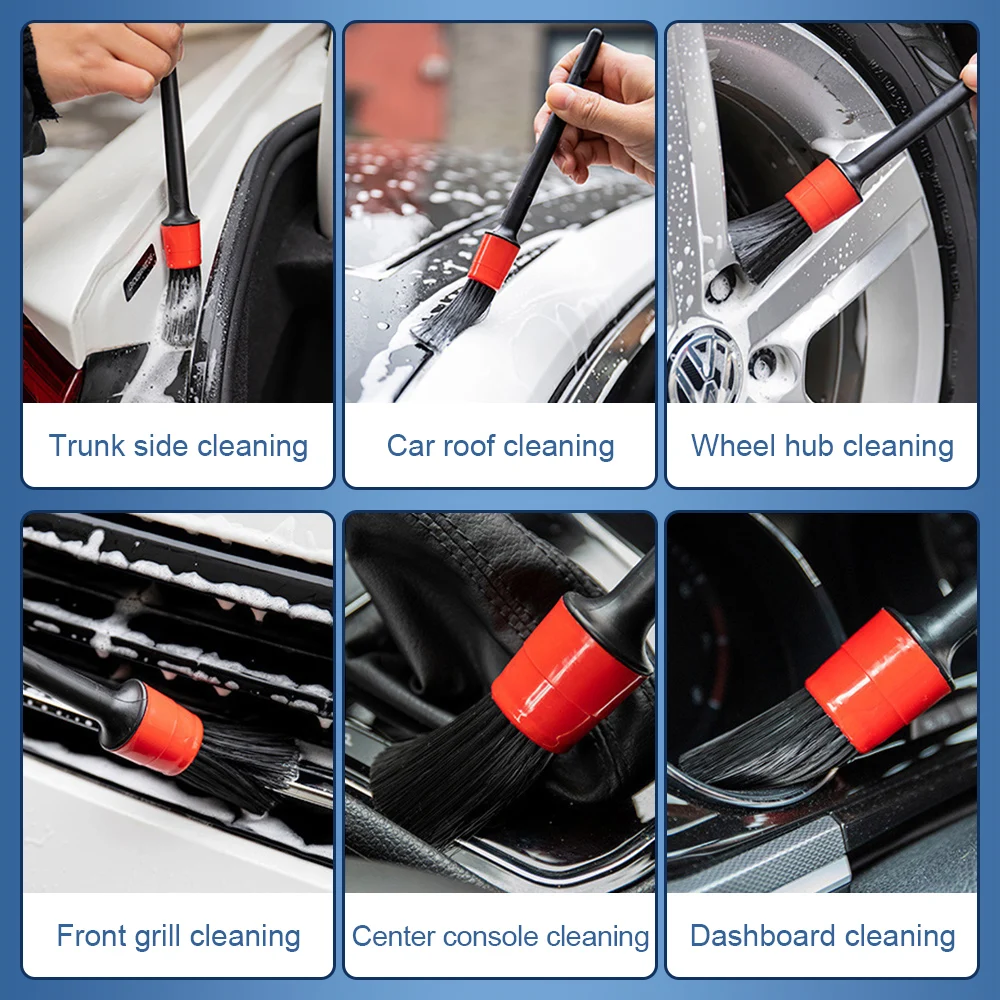 5pcs Car Detailing Brush Auto Cleaning Car Cleaning Detailing Set Dashboard Air Outlet Clean Brush Tools Wash Accessories