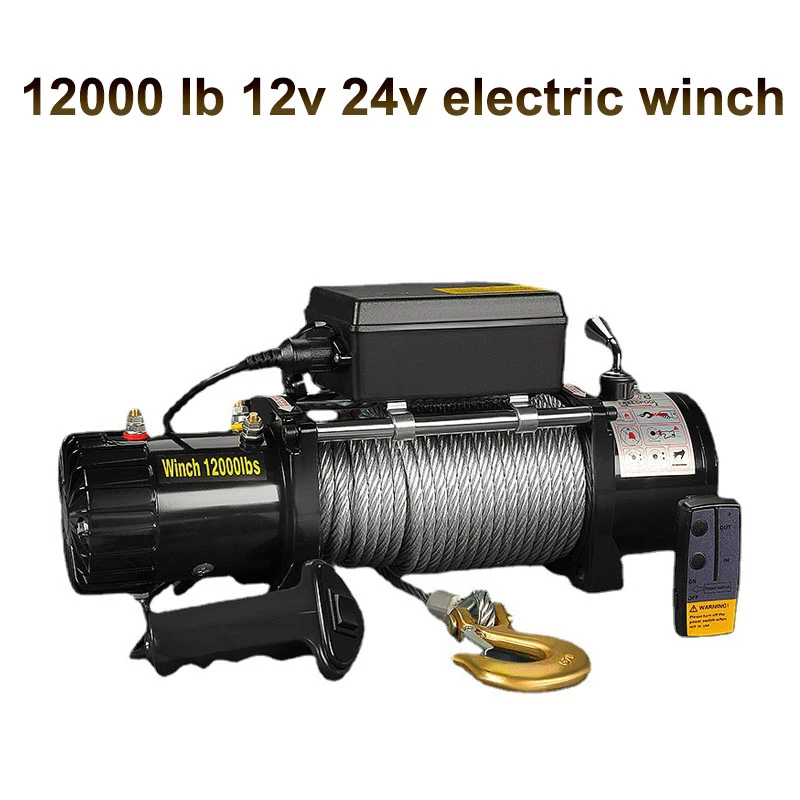 12000LBS Electric Winch Synthetic Rope 12V/24V Winches With Remote
