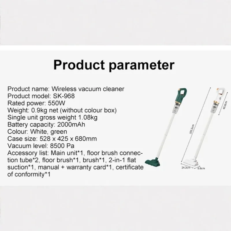 Wireless Handheld Vacuum Cleaner 8500Pa Electric Sweeper Car Remove Mites Dust Cleaner Steam-free Mop Lazy Vacuum Cleaner 6