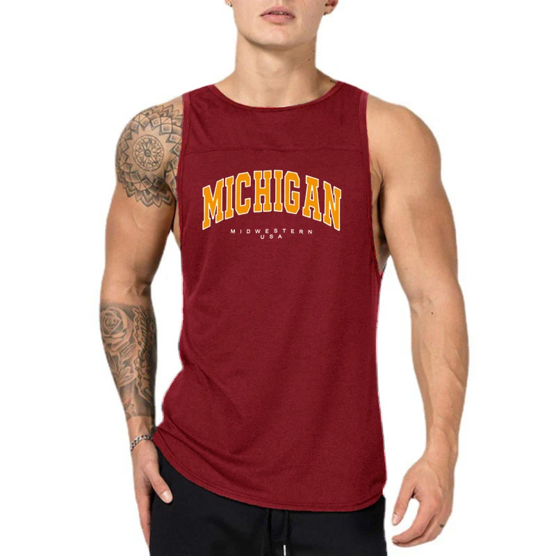 Muscleguys 스포츠 통기성 땀 흡수 조끼, 캐주얼 남성 피트니스 트레이닝 티셔츠, 통기성 언더셔츠