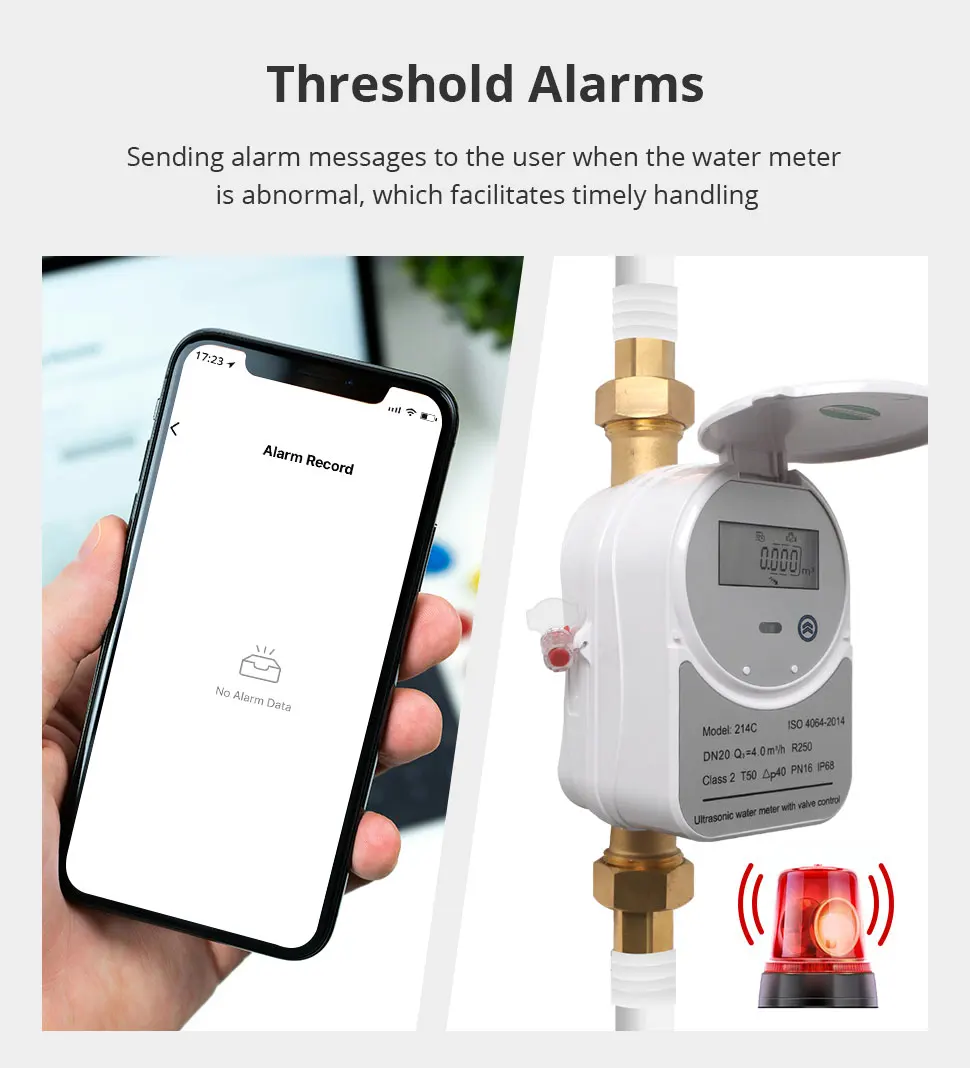 Zemismart Zigbee Smart Water Meter Valve Control Work with Tuya Hub Home Assista