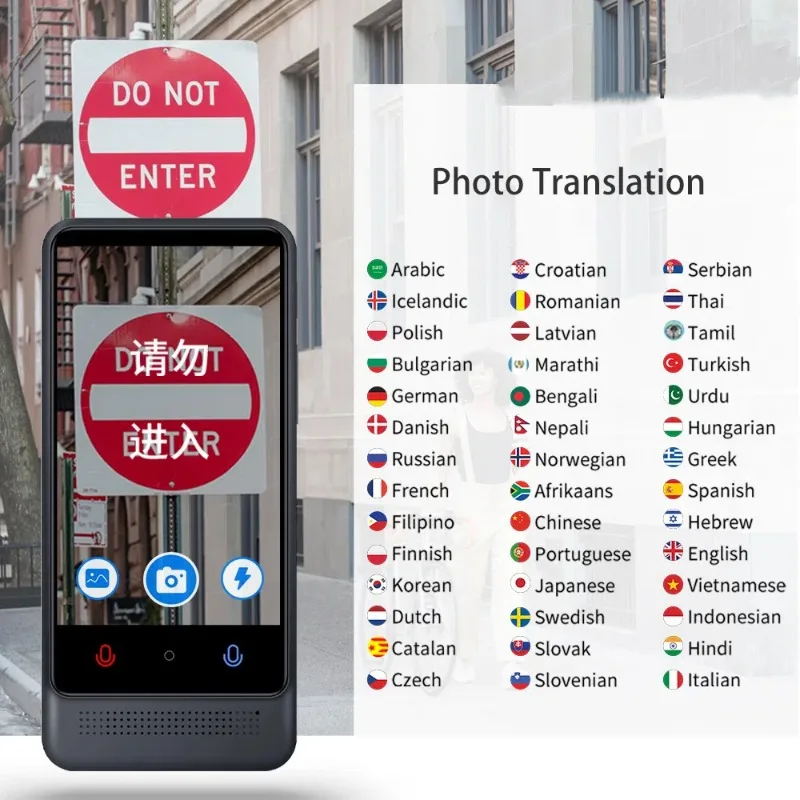 Portable Offline Cantonese M12 Translator 137 Languages Camera Text Voice Device Real-Time Smart Voice Photo Translation Machine