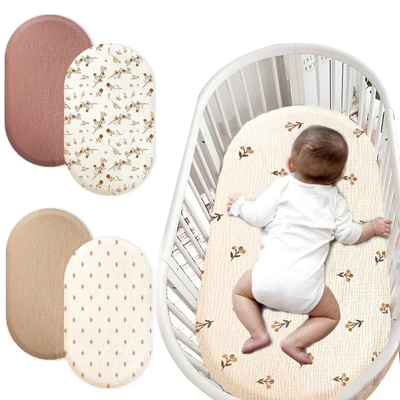 Baby Bassinet Sheet Ultra Soft Fitted Universal Fit for Bassinets Baby Cradle Moses Basket Oval Rectangle Pad/Mattress