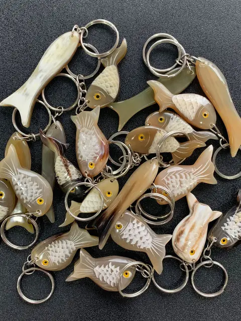 Hand-carved Fish Keychain 
