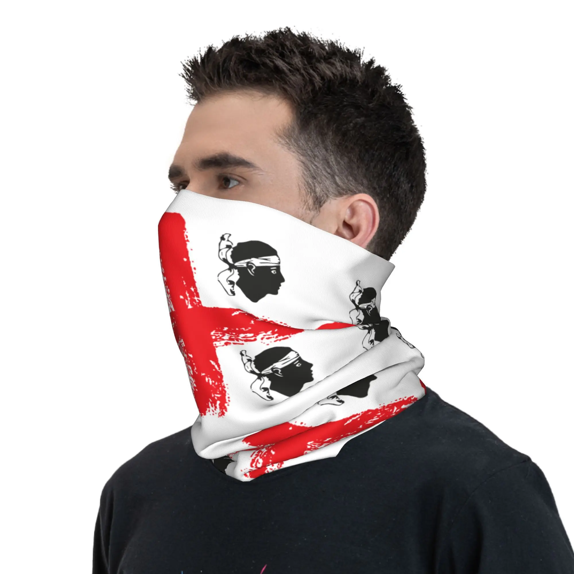 Italy Sardinia Coat Of Arms Bandana Neck Gaiter for Ski Cycling Wrap Scarf Sardegna Flag Four Moors Headband Warmer