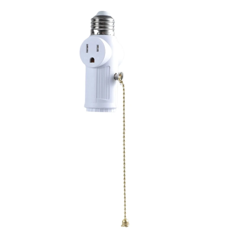 3 Prongs E26 Light Socket Adapter Converts Bulb Base to Electrical Outlet