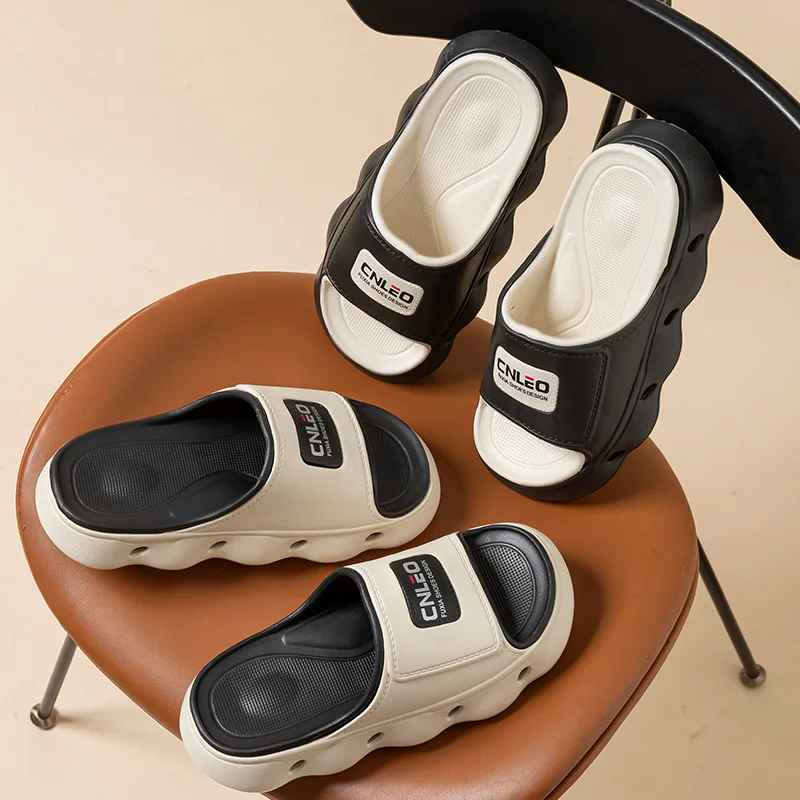 New letter women's slippers summer EVA soft bottom men's sandals trendy lightweight beach shoes for men indoor and outdoor