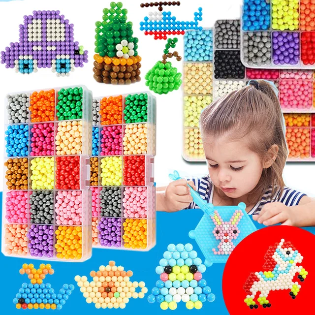 25600pcs Montessori 36 Colors Refill Beads Puzzle Crystal DIY Water Spray Beads Set Ball Games Handmade Magic Toys for Children 1
