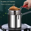 4 piece StainlesMet Zeef Mand Voor Frietjes Kip Keukenpannen Roestvrijstalen Friteuse Pot Japanse  Tempura Kleine Frituurpan 3