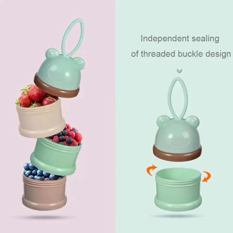 Baby Powder Box Portable Outdoor Large Capacity Compartment Split Storage Sealed Jar Multi-Layer Milk Powder Compartment baby food storage containers baby milk powder dispenser