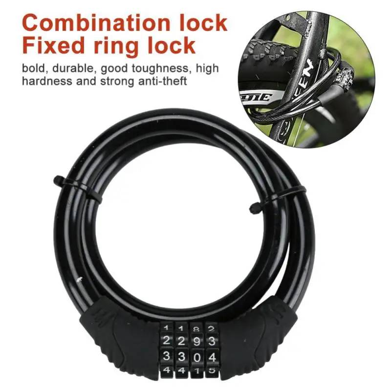 MTB 도로 자전거 보안 잠금 장치, 도난 방지 링 잠금 장치, 4 자리 코드 조합, 자전거 장비, 사이클링 액세서리