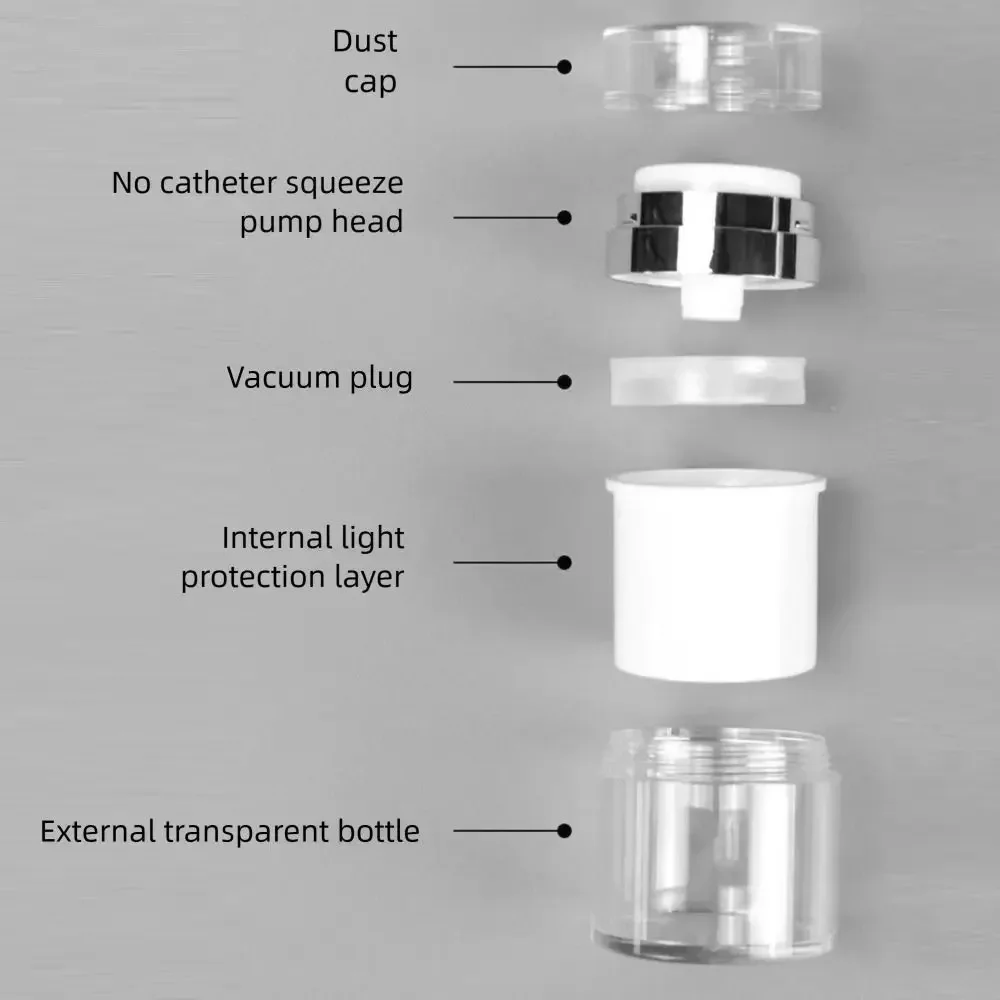 15ml/30ml/50ml Vacuum Bottle Push-type Travel Bottle Sample Bottles Full-cover Face Cream Lotion Cream Bottle Gifts