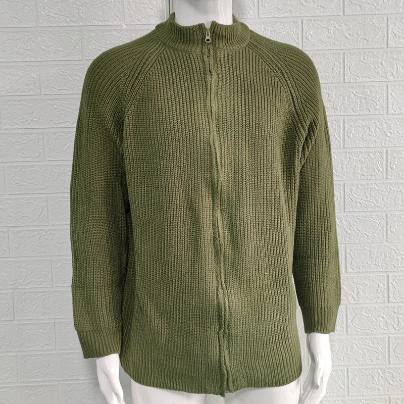 Men's Sweater Cardigan Autumn And Winter New Europe And The United States Solid Color Zip-Up Turtleneck Large Size Sweater