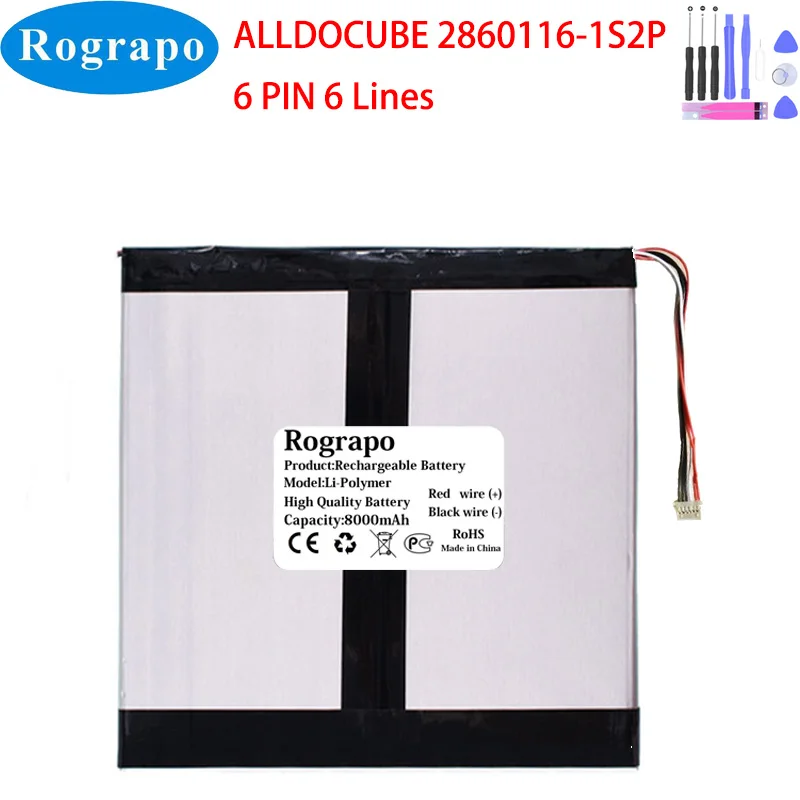 Nuova Batteria Per Tablet Pc 3.7V 8000Mah Alldocube 2860116-2P