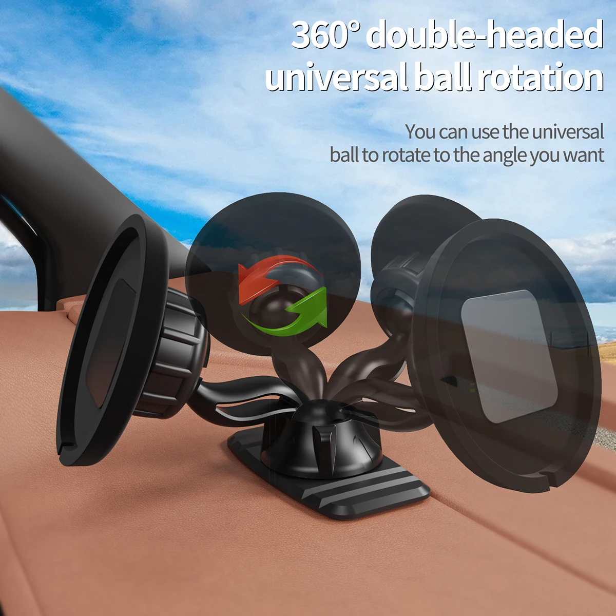 Wireless Fast Charging Car Phone Holder with Silicone Base and Cradle Stand