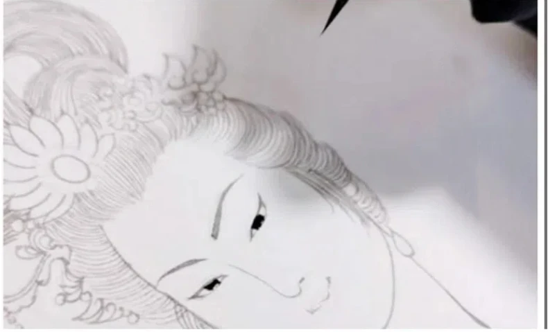Schmaler Goldener Chinesischer Kalligrafie-Pinsel Kleiner Regulärer Schreibpinsel aus Wolle und Kaninchenhaar Chinesischer Malpinsel für Linienzeichnung – Detail 7