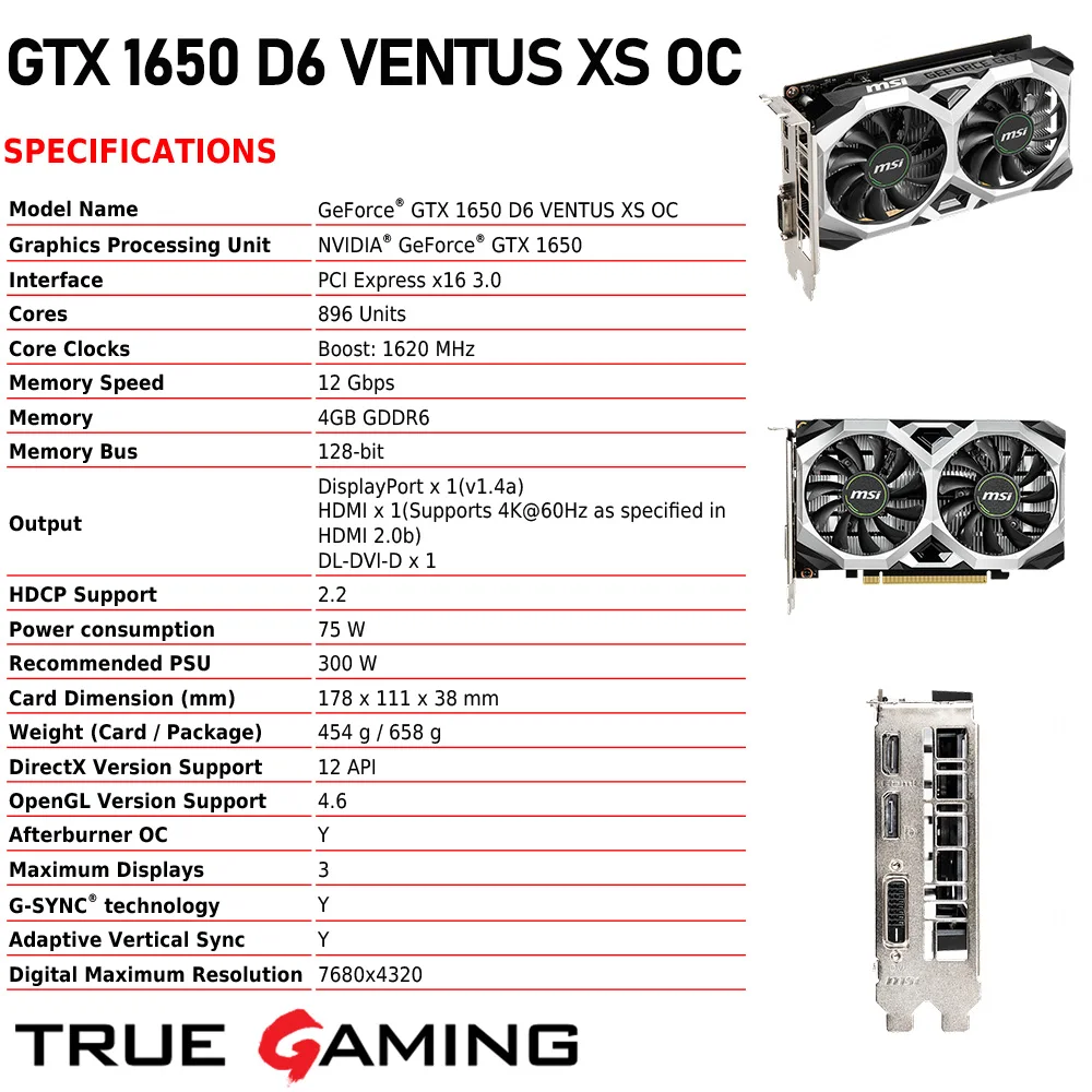 Specification GeForce GTX 1060 6G OCV1