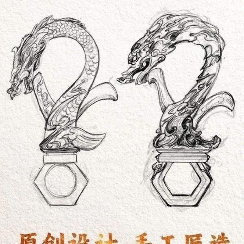 크리 에이 티브 수제 레트로 황동 황동 비즈 비행 드래곤 장식품 차 애완 동물 펜던트 조디악 드래곤 매달려 장식