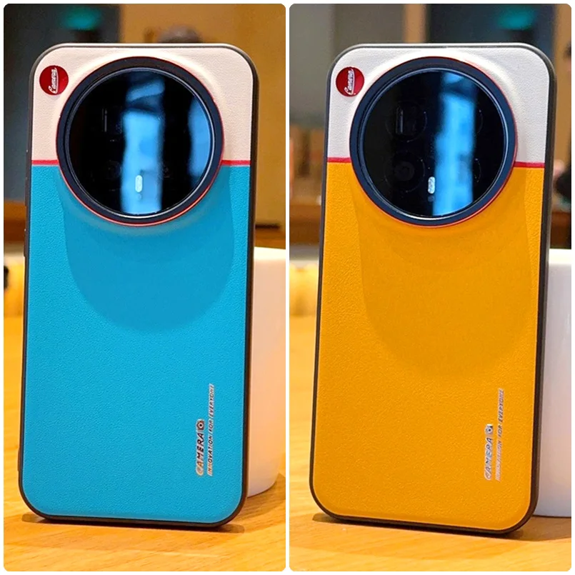 Premium Double Pigment Leather Protective Phone Case with Raised Lens Guard