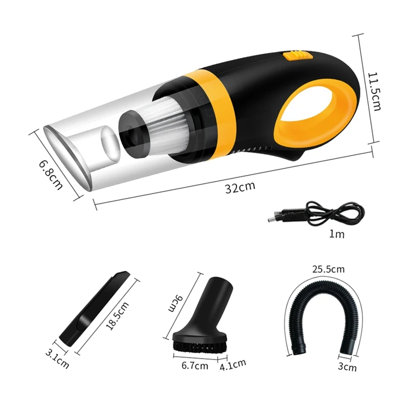 6000PA Wireless Car Vacuum Cleaner Cordless Handheld Auto Vacuum Home & Car Dual Use Mini Cleaner