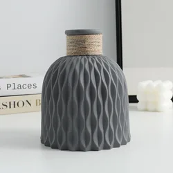 Elegant Water Ripple Plastic Vase - Modern Nordic Style Decorative Ornament (1PC gray)