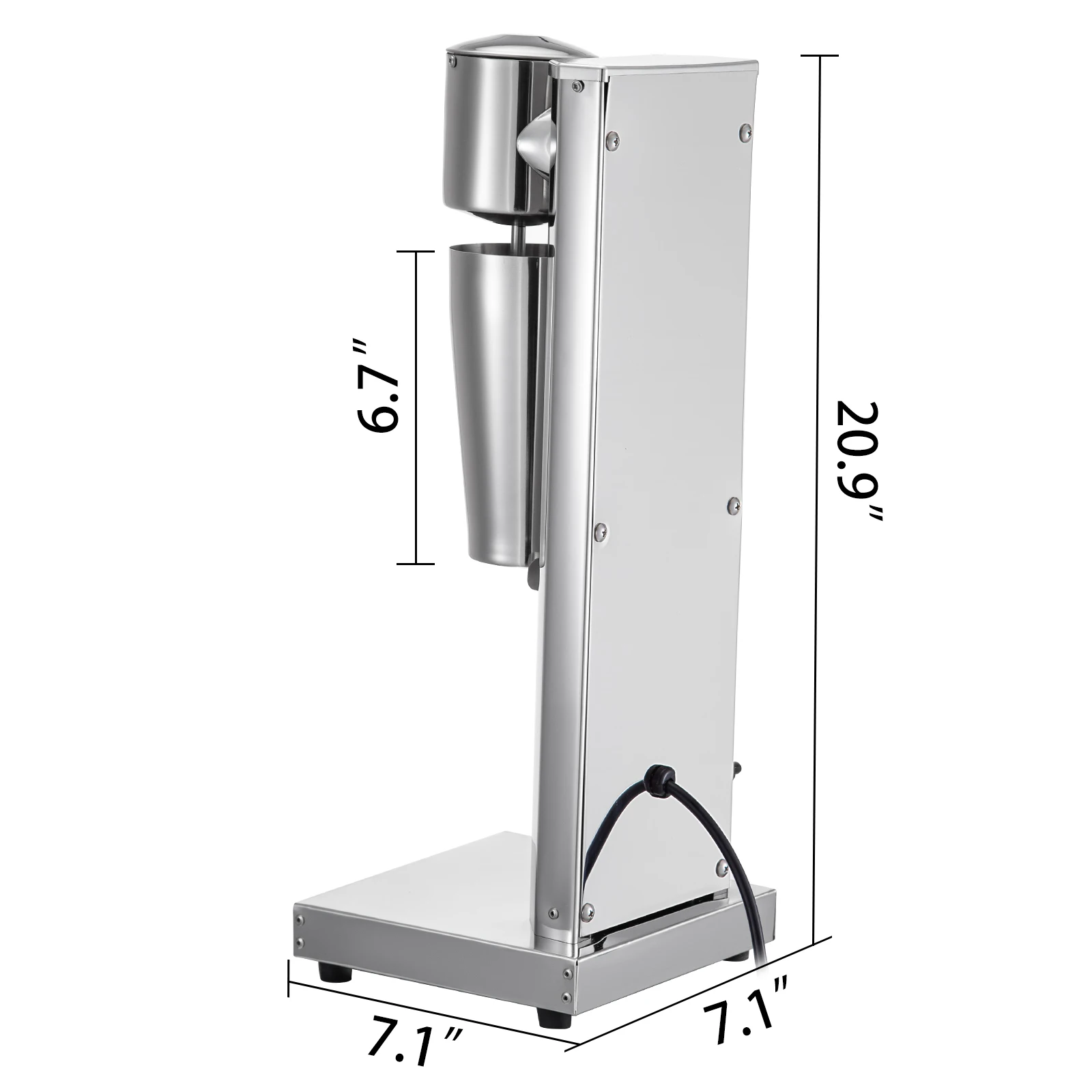 VEVOR Milkshake Maker Kit Stainless Steel Electric 180W Single Head 800ml Cup Silver Milkshake Maker Machine 2 Speed Adjustable 6