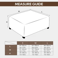 Thick Velvet 3 Size Square Ottoman Covers Stretch Footstool Cover Bench Stool Cover Washable Furniture Protector Stool Covers 2