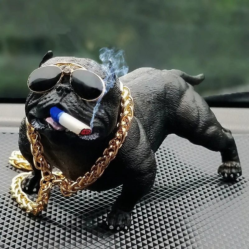 

Car Dashboard Ornament Bully Pitbull Dog Doll Auto Interior Accessories Ornaments Cute Chritmas Gift Creative Home Decor