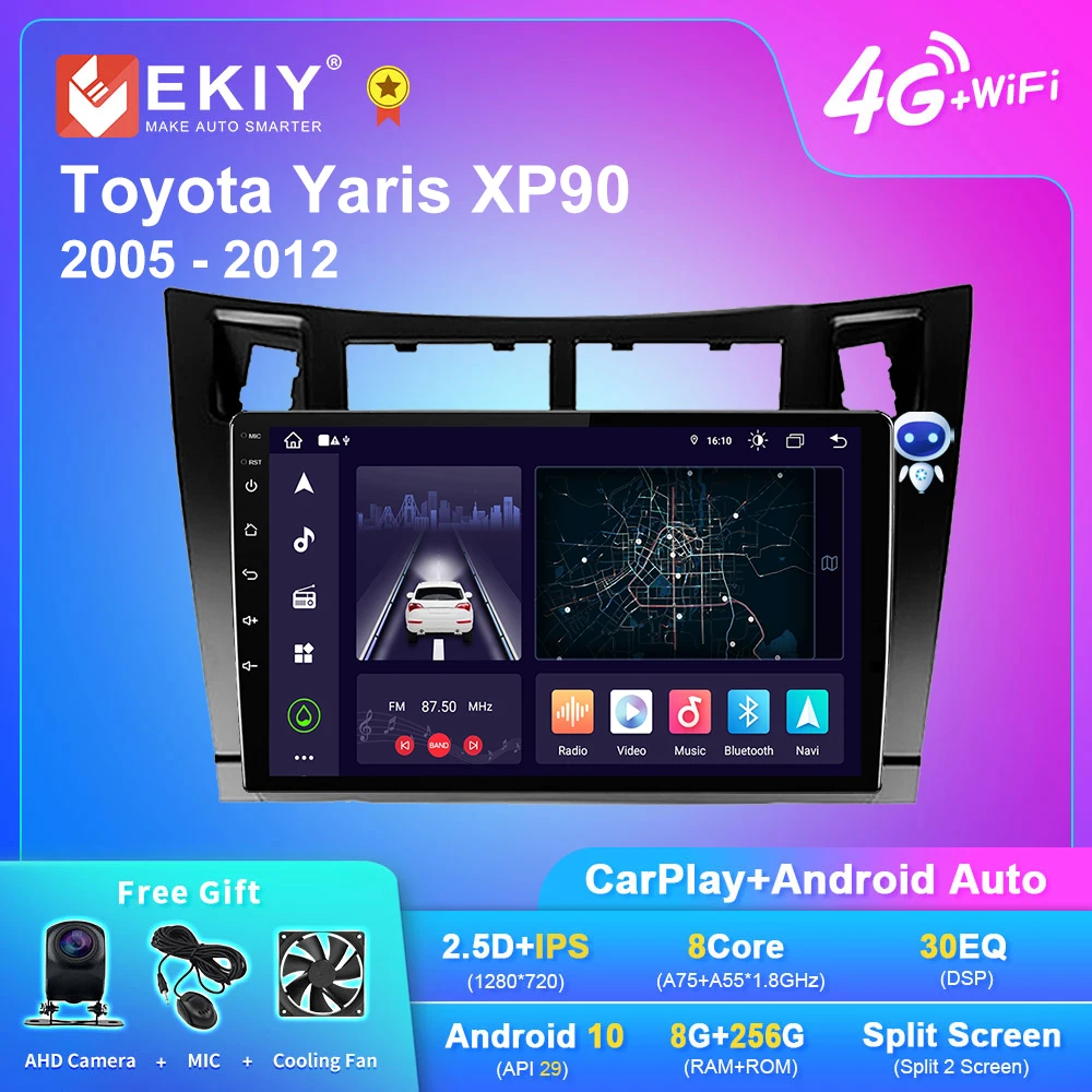 

EKIY X7 Android 10 Car Radio For Toyota Yaris XP90 2005 - 2012 Smart AI Voice Multimedia Video Player Navigation GPS No 2Din DVD