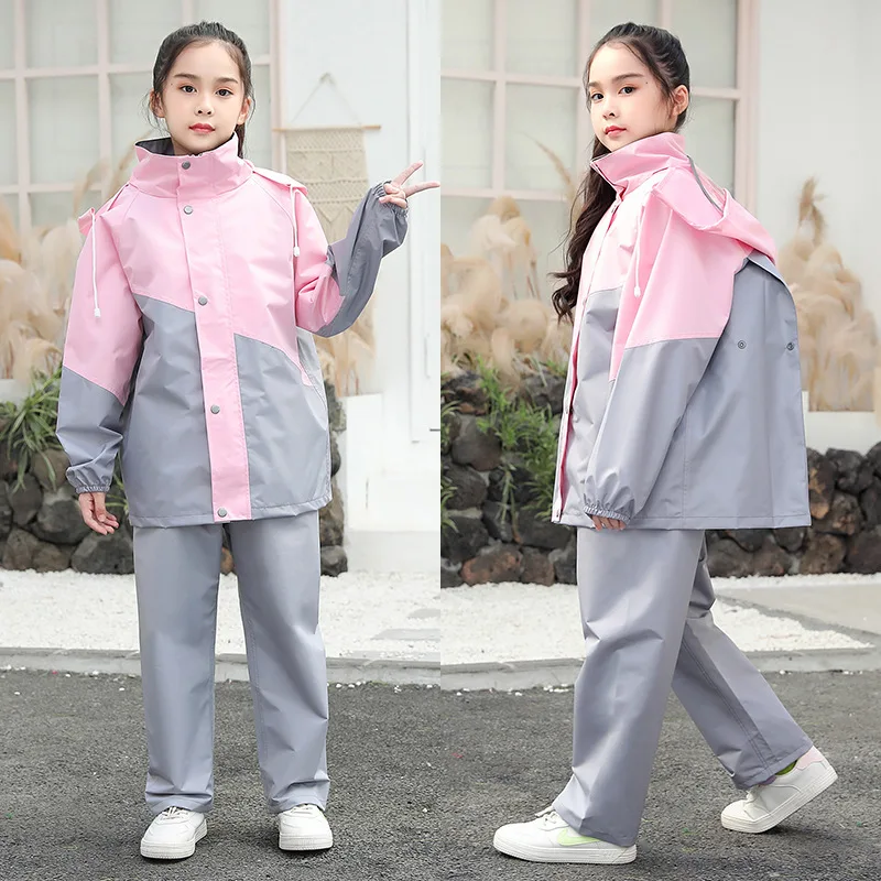Children's Raincoat and Rain Pants Set for Elementary and Middle School Students: Separate Design for Boys and Girls, Full Body