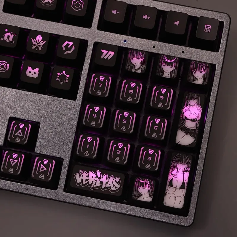 Teclado Retroiluminado para Logitech Arquivo Azul Rio Tsukatsuki G610 g Pro x Razer Blackwidow Huntsman Corsair K70 K100 Conjunto - Imagem 6