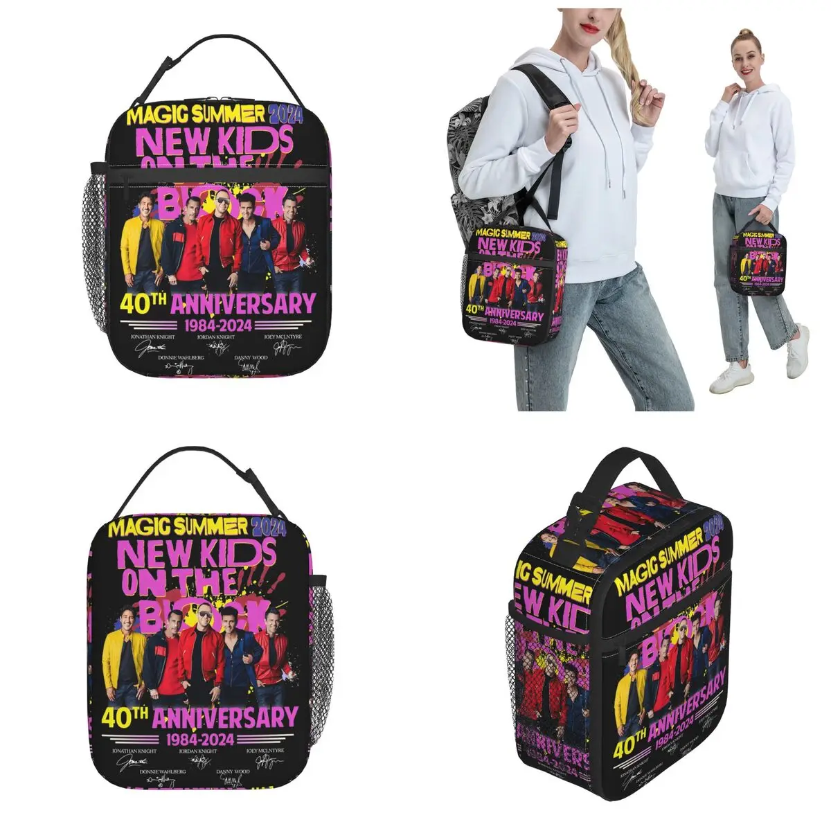 New Kids On The Block Tour Insulated Lunch Bag For Outdoor NKOTB Rock Band Food Box Reusable Thermal Cooler Lunch Boxes