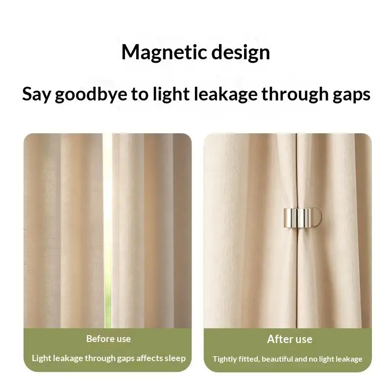 Fibbia Magnetica Senza Cuciture per Chiusura Tende, 1 Paio, Senza Chiodi, Senza Foratura, Clip per Tende per Bagno, Cucina, Finestre e Drappeggi - immagine 2