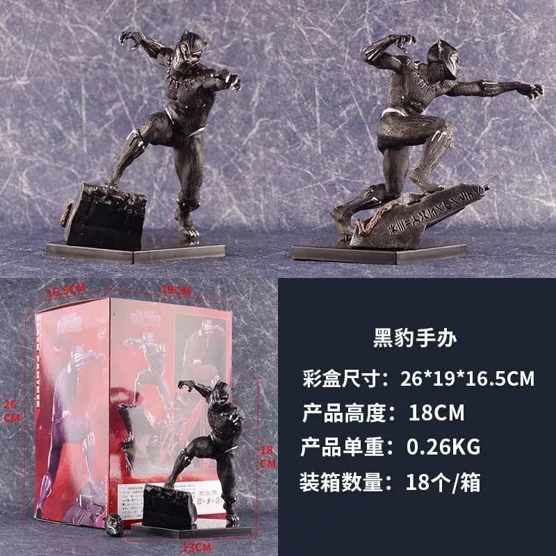 

Горячие игрушки Marvel Аниме Мстители 3 Черная пантера упакованная в коробку Съемная статуя хобби Коллекционная модель игрушка украшение подвеска подарки