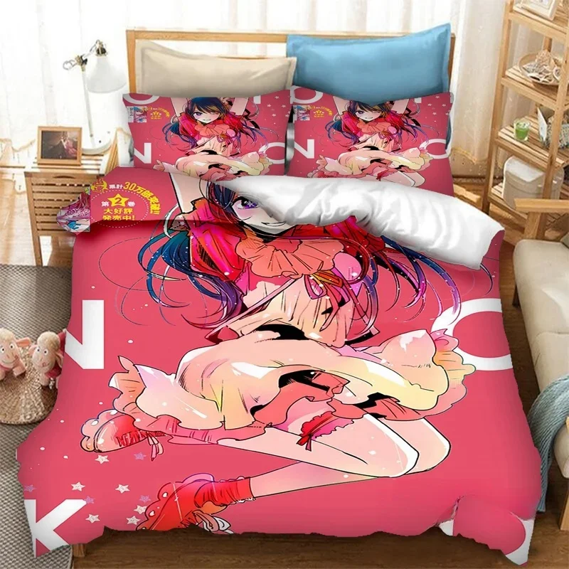 Anime OSHI NO KO 3D Printing Bedding Set Duvet Covers Pillowcases 2/3 Piece Comforter Bedding Sets Bedclothes Bed Home Textiles