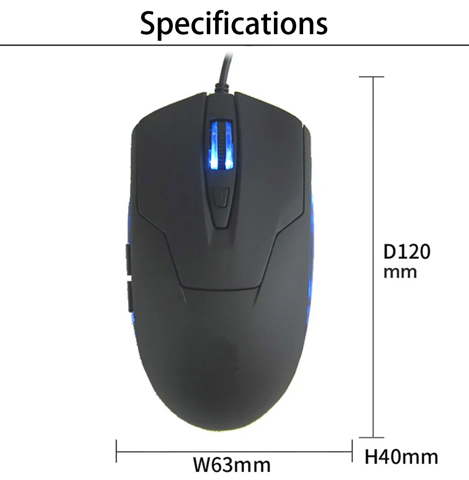 Wired Office Mouse 1600DPI 6-Button Type C And USB Optical Mouse for Desktop Notebook Computer Game