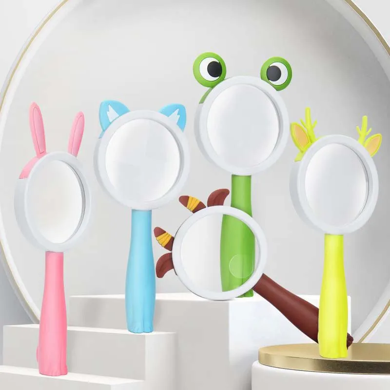 5XChildrenAntifallMagnifierLoupeHandheldCartoonAnimal