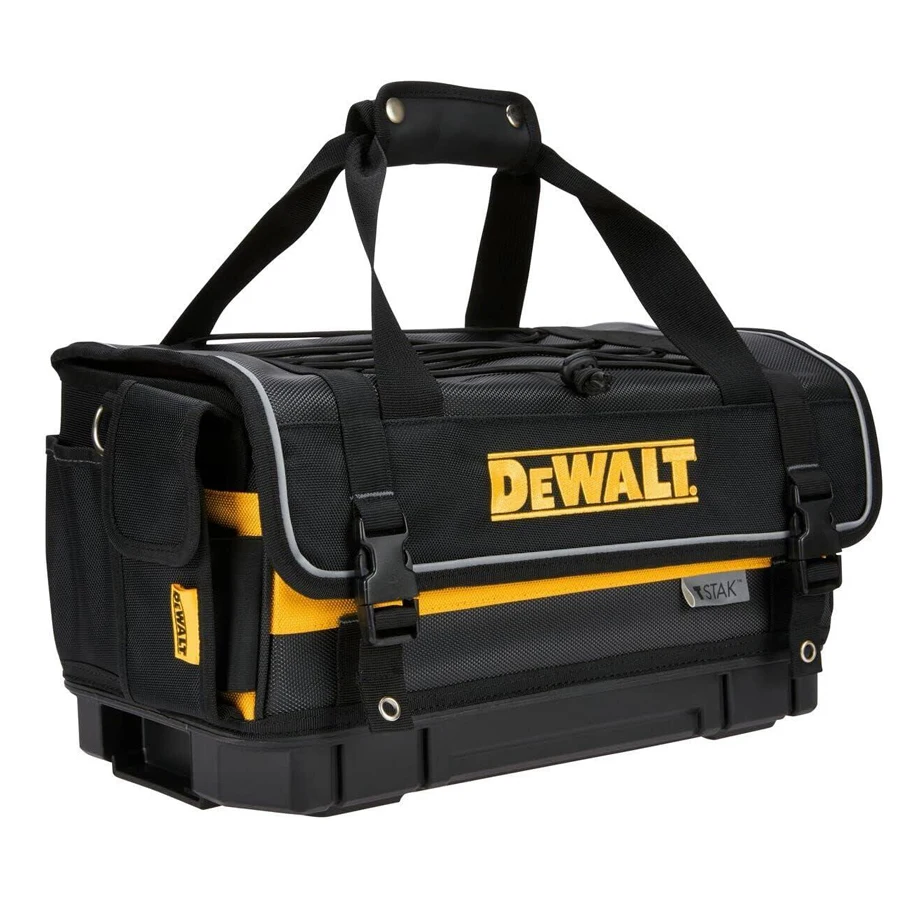 DEWALT Rigid Covered Tool Bag Covered Storage Handy Portable Hard Bottom Electricians Repairman Tools Tote Bag DWST83540-1 4