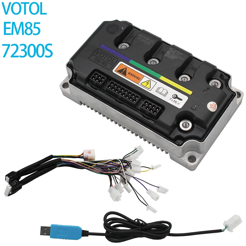 Electric Scooter Motor Controller VOTOL EM85 Programmable 48V 60V 72V 85A72300S Sine Wave Controller Suitable For electric scooter 1000W-2000W