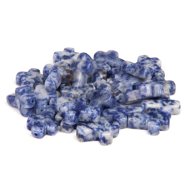 Natural Stone Crystal Tiger Eye Cross Loose Spacer Beads Charm for Women Jewelry Making DIY Necklace Bracelet Part 10pcs