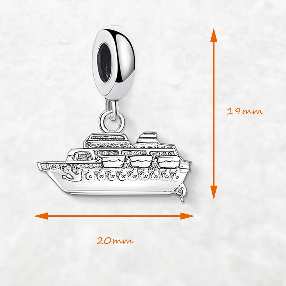 Ciondolo In Argento Sterling A Forma Di Vela / Charm, Catena A