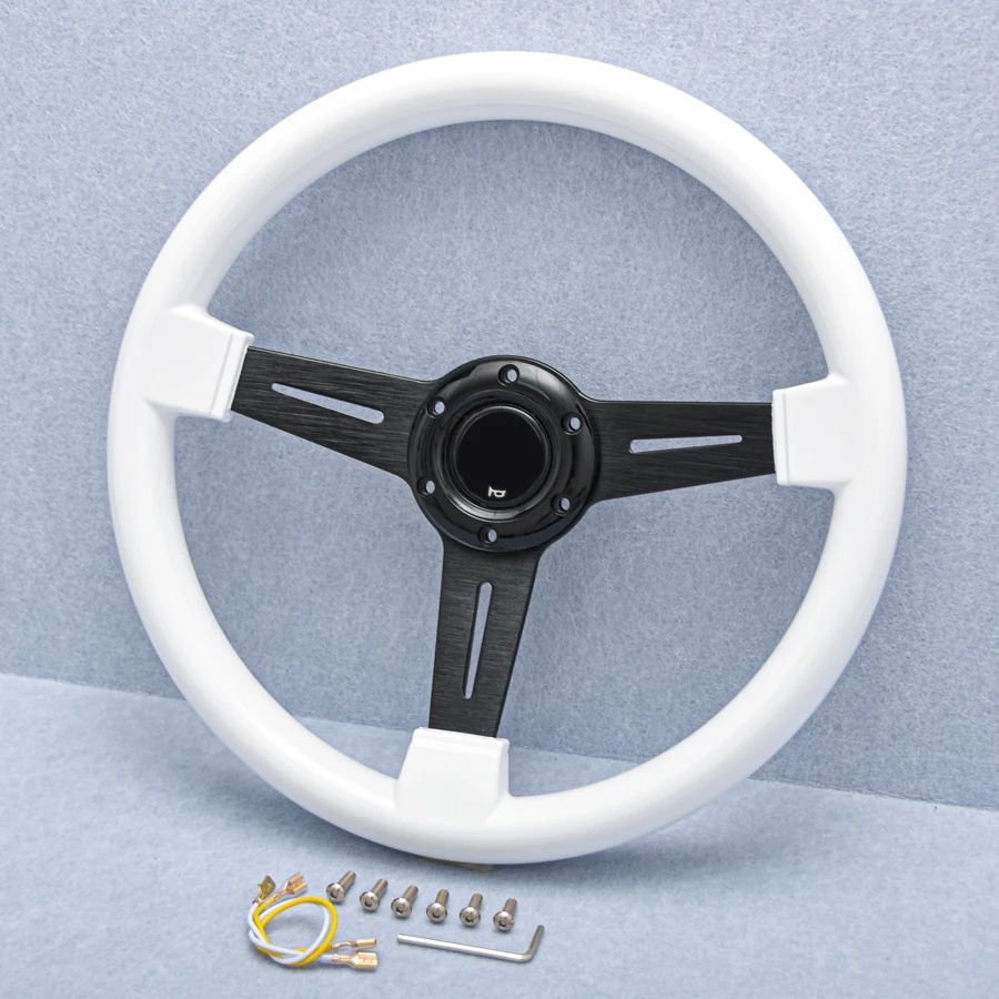 Auto Stuurwiel Universele 350 MM 14 inch Sport Stuurwiel Deep Drifting Racing Stuurwiel Aluminium Beugel Met Hoorn Knop Stuurwiel (Rode Strepen Auto Stuurwiel Universele 350 MM 14 inch Sport Stuurwiel Deep Drifting Racing Stuurwiel Aluminium Beugel Met Hoorn Knop Stuurwiel (Rode Strepen